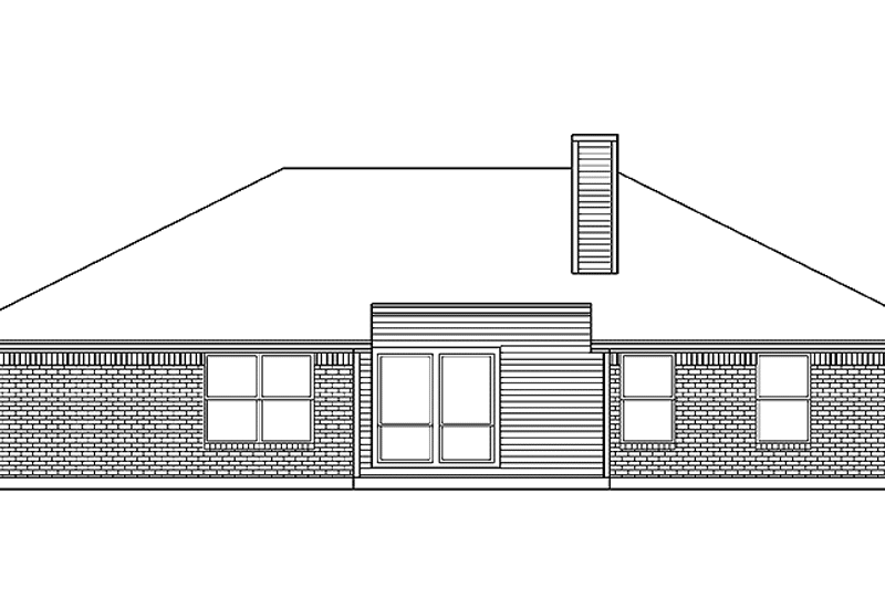 Dream House Plan - Exterior - Rear Elevation for Ranch House Plan #84-663 - 3 bed, 2 bath