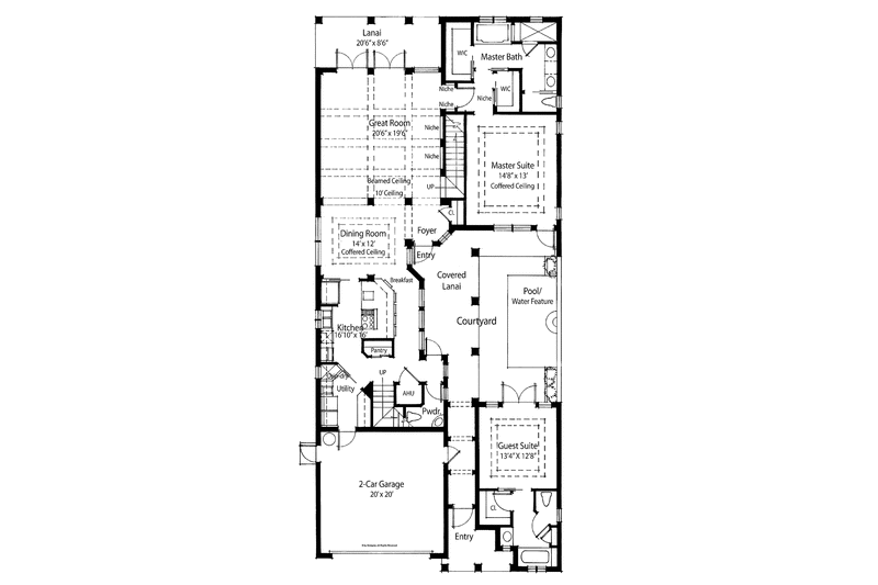 Home Plan - Floor Plan - Main Floor for Country House Plan #938-6 - 4 bed, 3.5 bath