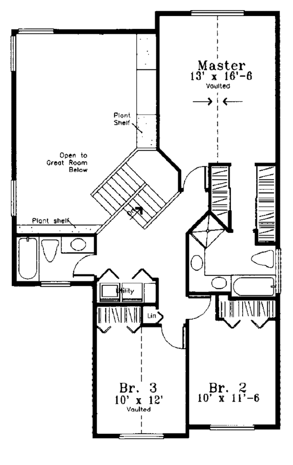 Home Plan - Country Floor Plan - Upper Floor Plan #300-123