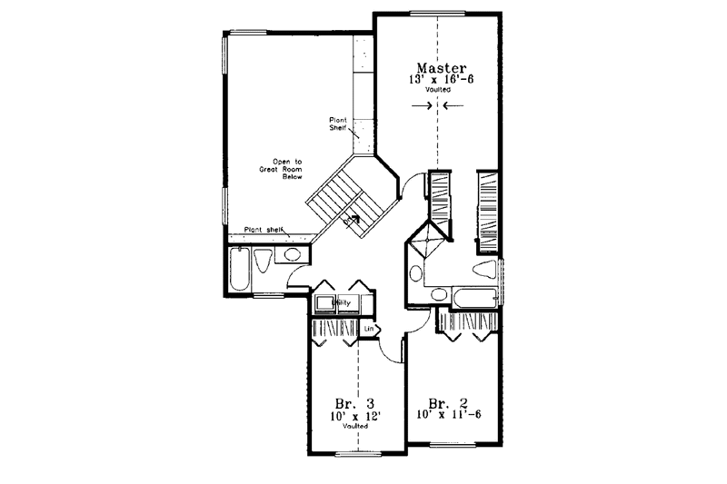 Architectural House Design - Floor Plan - Upper Floor for Country House Plan #300-123 - 3 bed, 2.5 bath