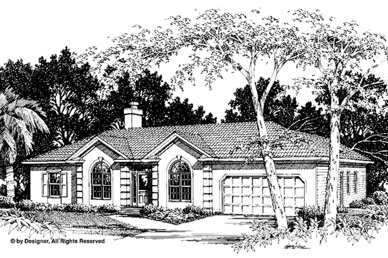 House Design - Mediterranean Exterior - Front Elevation Plan #56-664