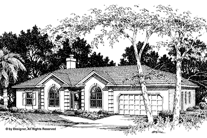 Home Plan - Mediterranean Exterior - Front Elevation Plan #56-664