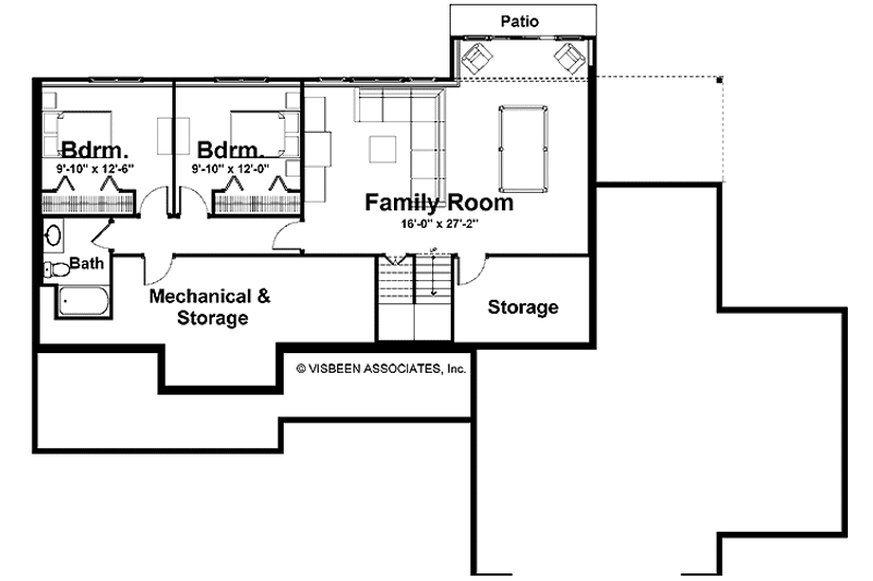 Home Plan - Floor Plan - Lower Floor for Craftsman House Plan #928-121 - 3 bed, 2.5 bath