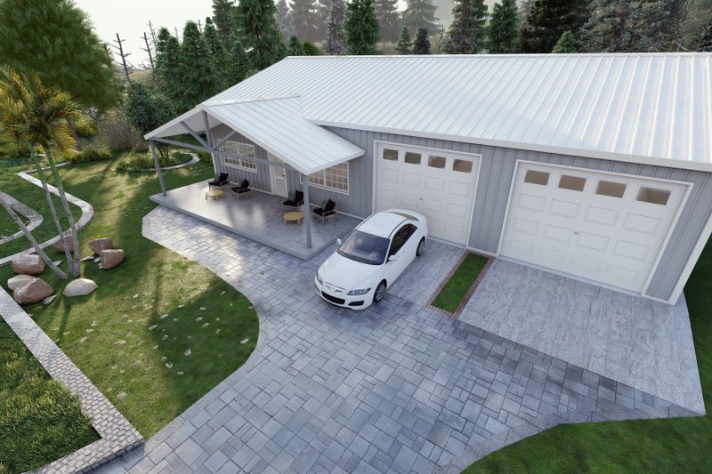 Architectural House Design - Exterior - Other Elevation 1 for Barndominium House Plan #1107-2 - 2 bed, 2 bath