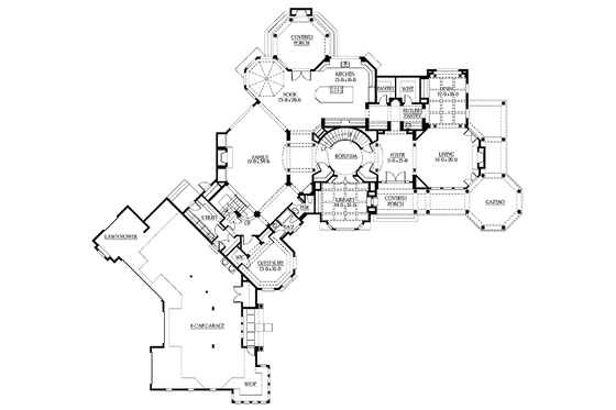 Floor Plan - Main Floor for Craftsman House Plan #132-246 - 5 bed, 5.5 bath