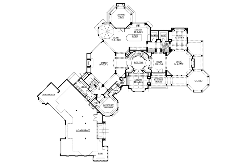 Home Plan - Floor Plan - Main Floor for Craftsman House Plan #132-246 - 5 bed, 5.5 bath