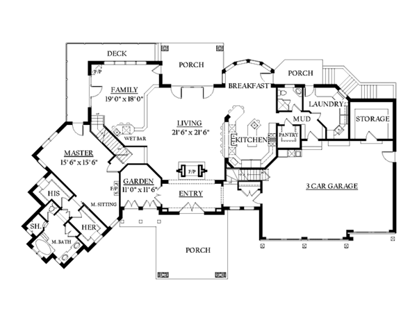 Dream House Plan - European Floor Plan - Main Floor Plan #937-19