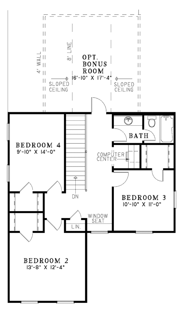 Dream House Plan - Colonial Floor Plan - Upper Floor Plan #17-2872