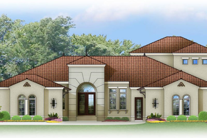 Architectural House Design - Mediterranean Exterior - Front Elevation Plan #1058-84