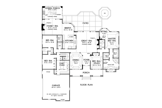 Floor Plan - Main Floor for Country House Plan #929-955 - 4 bed, 3 bath