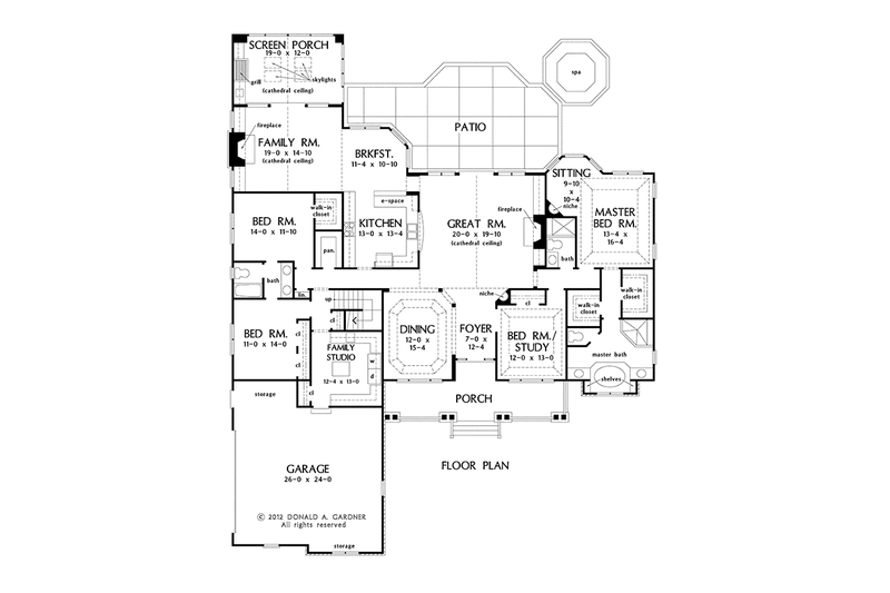 Home Plan - Floor Plan - Main Floor for Country House Plan #929-955 - 4 bed, 3 bath