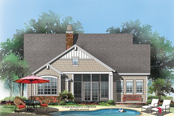 Exterior - Rear Elevation for Craftsman House Plan #929-918 - 4 bed, 3 bath