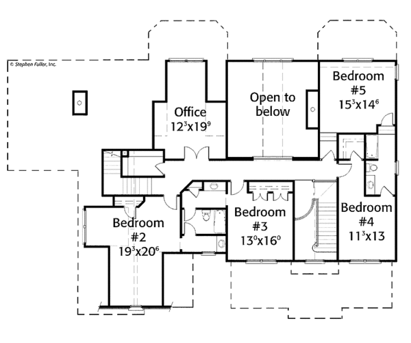 House Blueprint - Colonial Floor Plan - Upper Floor Plan #429-313