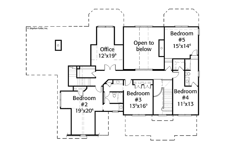 Home Plan - Floor Plan - Upper Floor for Colonial House Plan #429-313 - 5 bed, 3.5 bath
