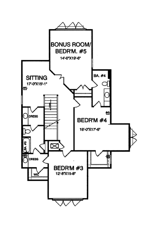 Architectural House Design - Craftsman Floor Plan - Upper Floor Plan #37-279