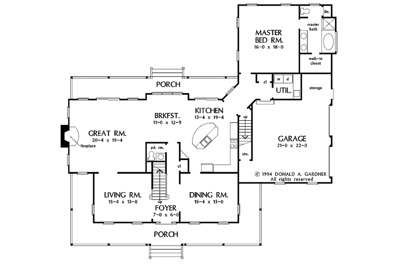 Home Plan - Floor Plan - Main Floor for Country House Plan #929-208 - 3 bed, 3.5 bath