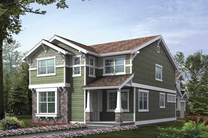 Architectural House Design - Craftsman Exterior - Front Elevation Plan #132-384