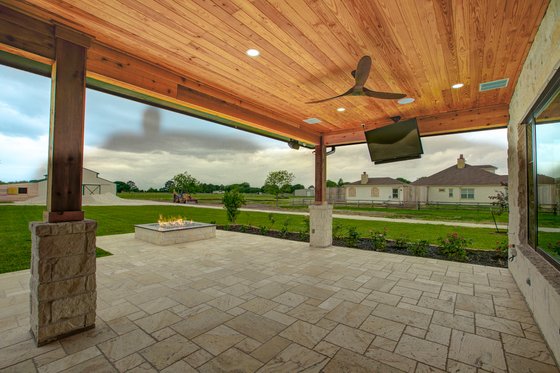 Exterior - Covered Porch for Mediterranean House Plan #1110-34 - 3 bed, 3 bath