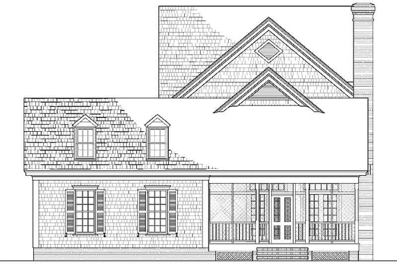 Home Plan - Exterior - Rear Elevation for Classical House Plan #137-318 - 3 bed, 2.5 bath