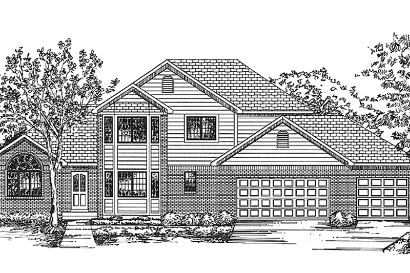 House Blueprint - Traditional Exterior - Front Elevation Plan #320-1463