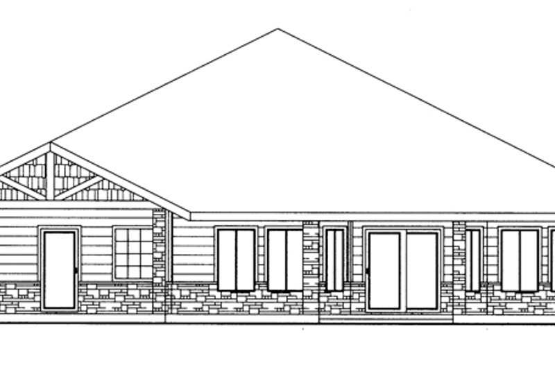 Home Plan - Exterior - Rear Elevation for Traditional House Plan #117-834 - 3 bed, 2 bath