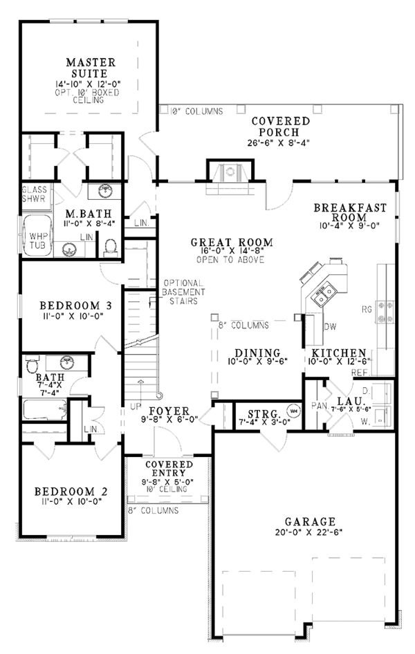 Home Plan - Craftsman Floor Plan - Main Floor Plan #17-2676