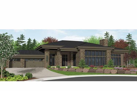 Exterior - Front Elevation 3 for Contemporary House Plan #943-19 - 3 bed, 2 bath