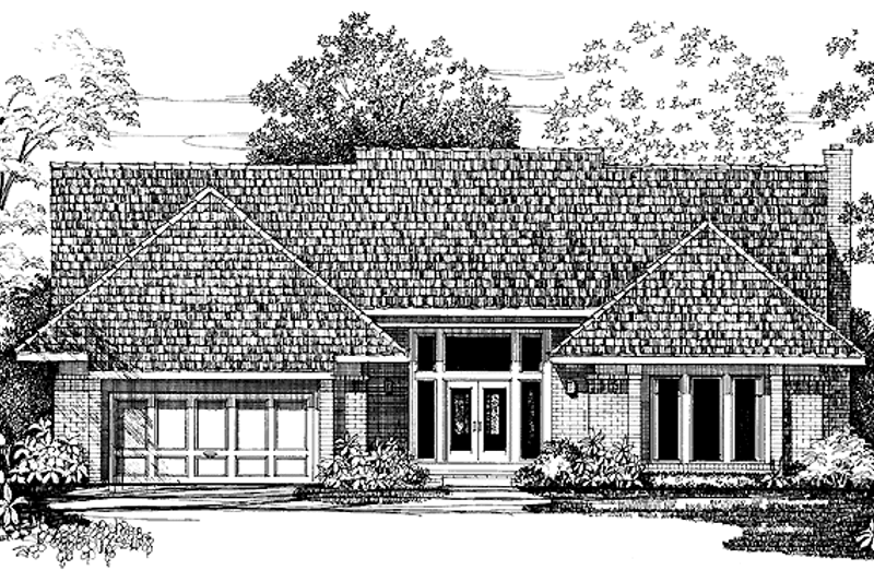 Dream House Plan - Prairie Exterior - Front Elevation Plan #72-992