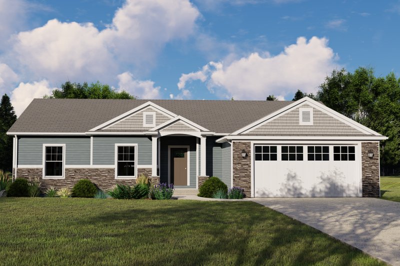 Architectural House Design - Craftsman Exterior - Front Elevation Plan #1064-132
