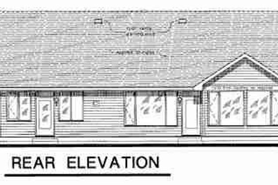 Exterior - Rear Elevation for Traditional House Plan #18-4461 - 3 bed, 2 bath