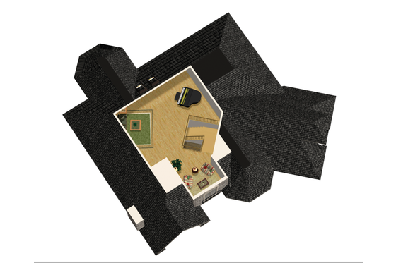 Floor Plan - Upper Floor 1 for European House Plan #25-4695 - 2 bed, 2 bath