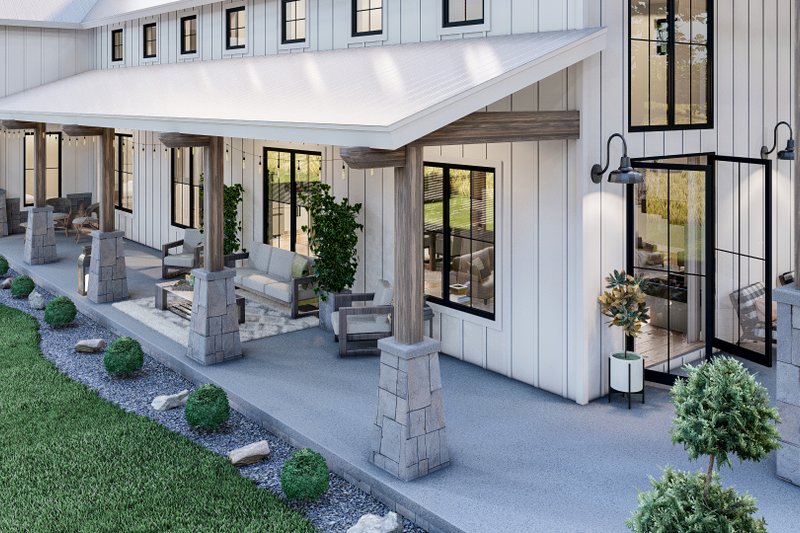 Architectural House Design - Exterior - Outdoor Living for Barndominium House Plan #455-250 - 4 bed, 3.5 bath