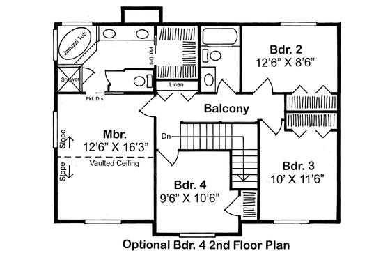 Floor Plan - Other Floor for Country House Plan #312-145 - 4 bed, 4 bath
