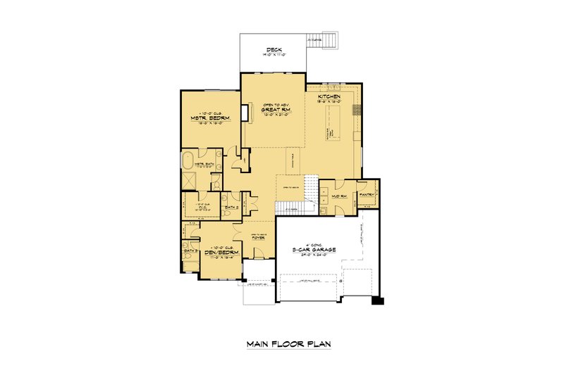 Architectural House Design - Floor Plan - Main Floor for Contemporary House Plan #1066-192 - 6 bed, 4.5 bath