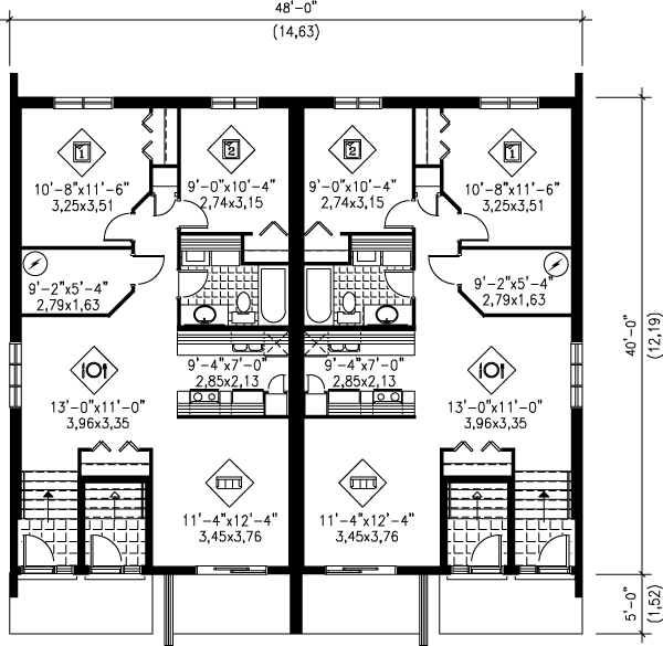 Contemporary Floor Plan - Lower Floor Plan #25-337