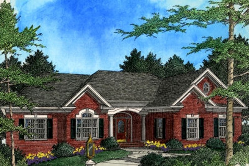 Architectural House Design - Southern Exterior - Front Elevation Plan #56-177