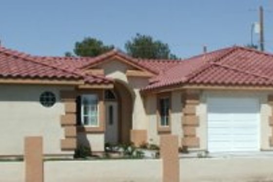 Exterior - Front Elevation for Mediterranean House Plan #1-505 - 4 bed, 2.5 bath