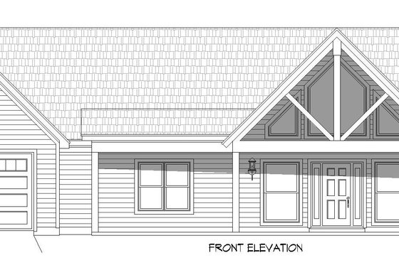 Exterior - Front Elevation 3 for Ranch House Plan #932-740 - 2 bed, 2 bath
