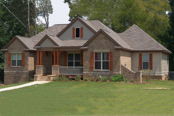 Exterior - Front Elevation for Craftsman House Plan #63-189 - 4 bed, 3 bath