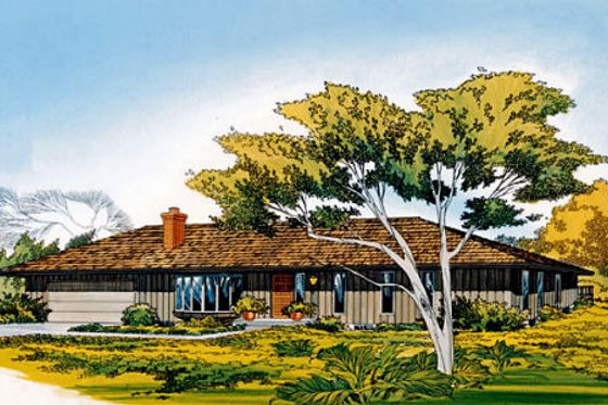 Exterior - Front Elevation for Modern House Plan #312-479 - 3 bed, 2.5 bath