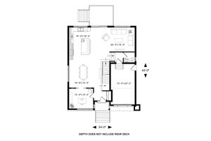 Floor Plan - Main Floor for Contemporary House Plan #23-2647 - 4 bed, 3.5 bath