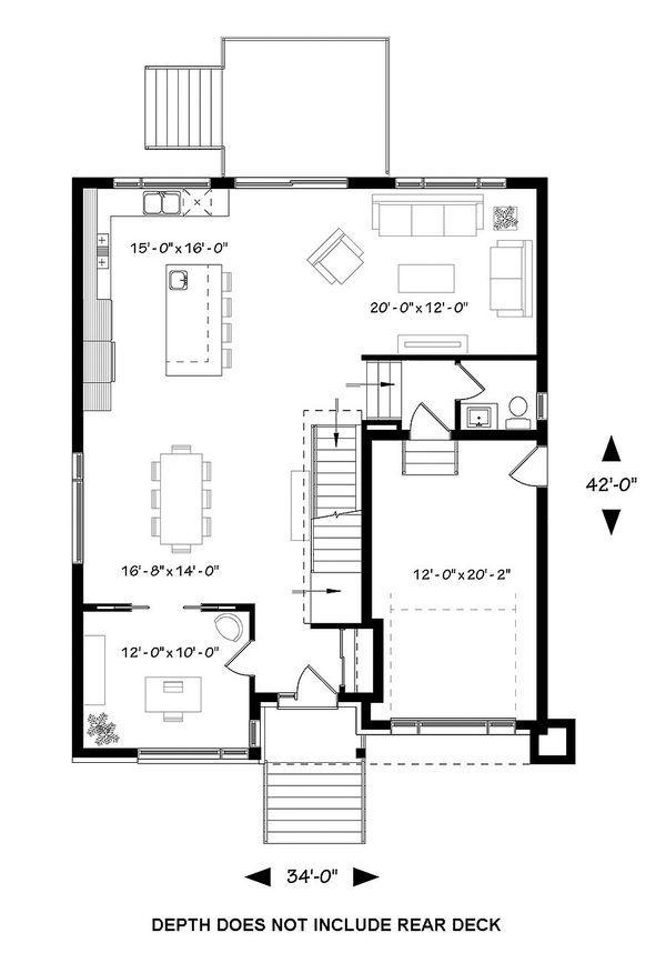 Architectural House Design - Contemporary Floor Plan - Main Floor Plan #23-2647