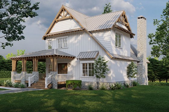 Exterior - Front Elevation 3 for Country House Plan #17-3380 - 3 bed, 4.5 bath