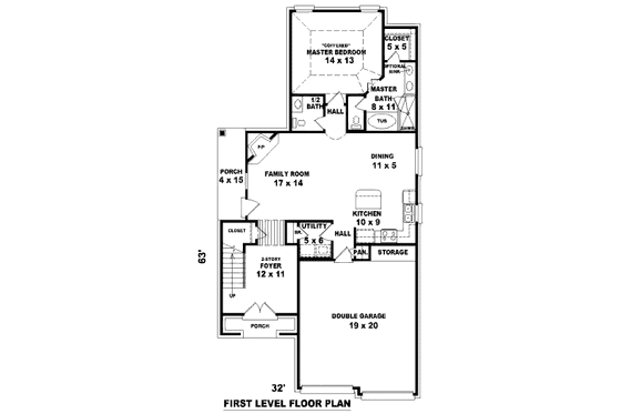 Floor Plan - Main Floor for Traditional House Plan #81-13620 - 4 bed, 2.5 bath