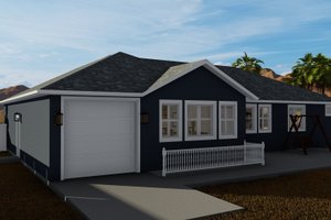 Exterior - Rear Elevation 1 for Traditional House Plan #1060-60 - 3 bed, 2 bath