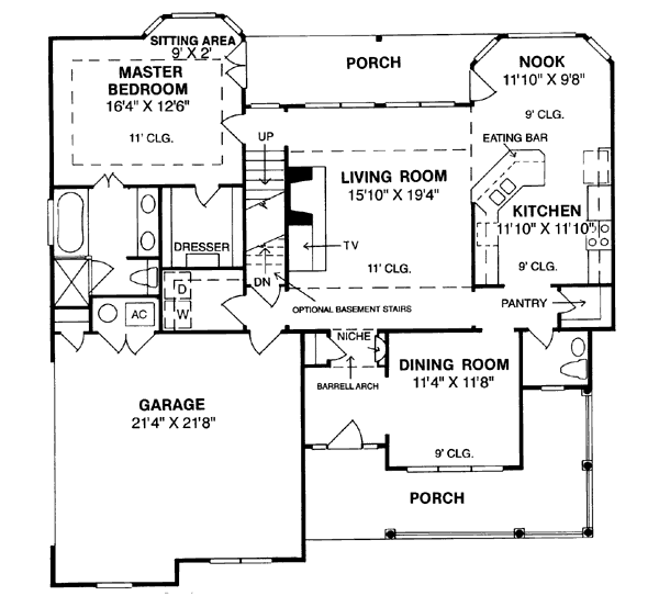 Architectural House Design - Traditional Floor Plan - Main Floor Plan #20-234