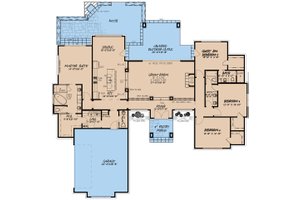 Floor Plan - Main Floor for Prairie House Plan #923-164 - 4 bed, 3.5 bath
