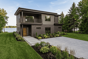 House Blueprint - Exterior - Front Elevation for Modern House Plan #923-505 - 4 bed, 3 bath