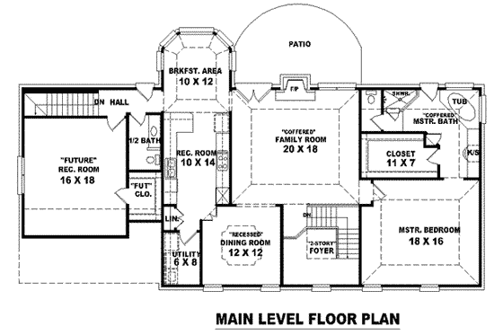 Floor Plan - Main Floor for Colonial House Plan #81-792 - 3 bed, 2.5 bath
