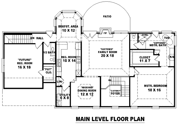 Colonial Floor Plan - Main Floor Plan #81-792